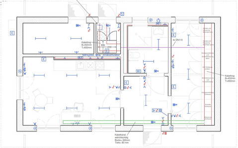 Plan Betriebsgebäude Staustufe Steinhav